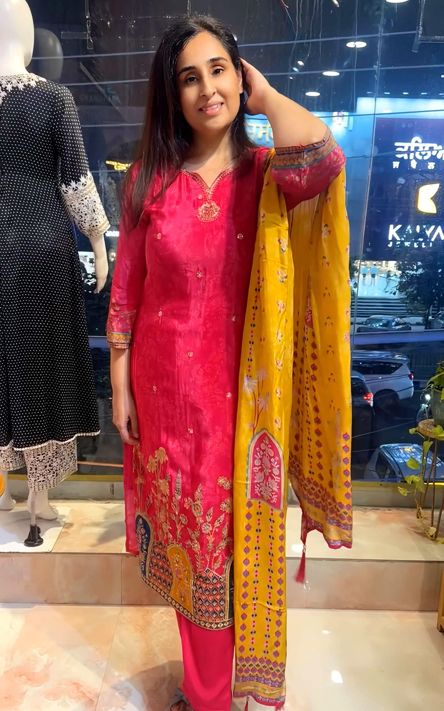 DULHAN PRETTY DUPATTA SET PURE CREPE HOA095