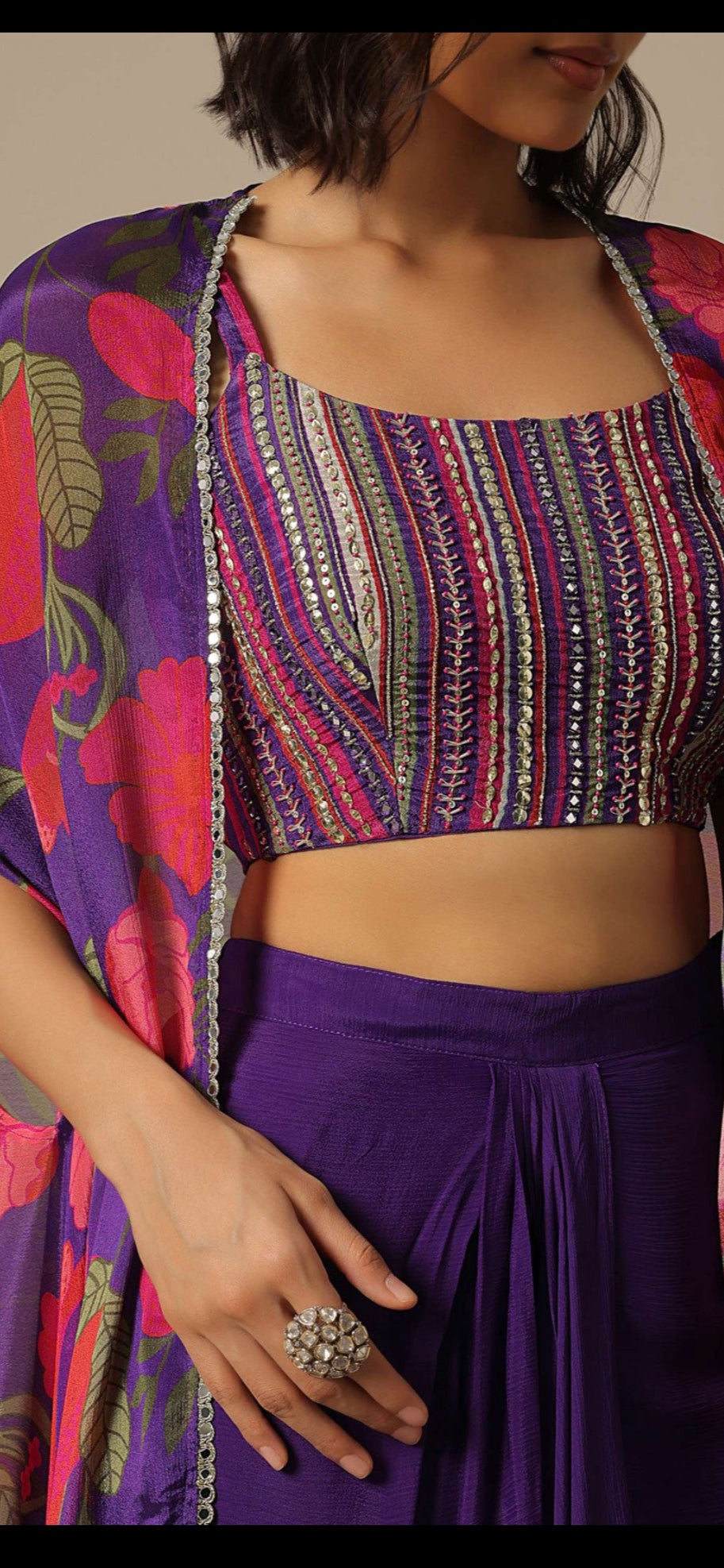 BEACH PARTY OUTFIT WITH PLEATED MERMAID SKIRT HOA0103