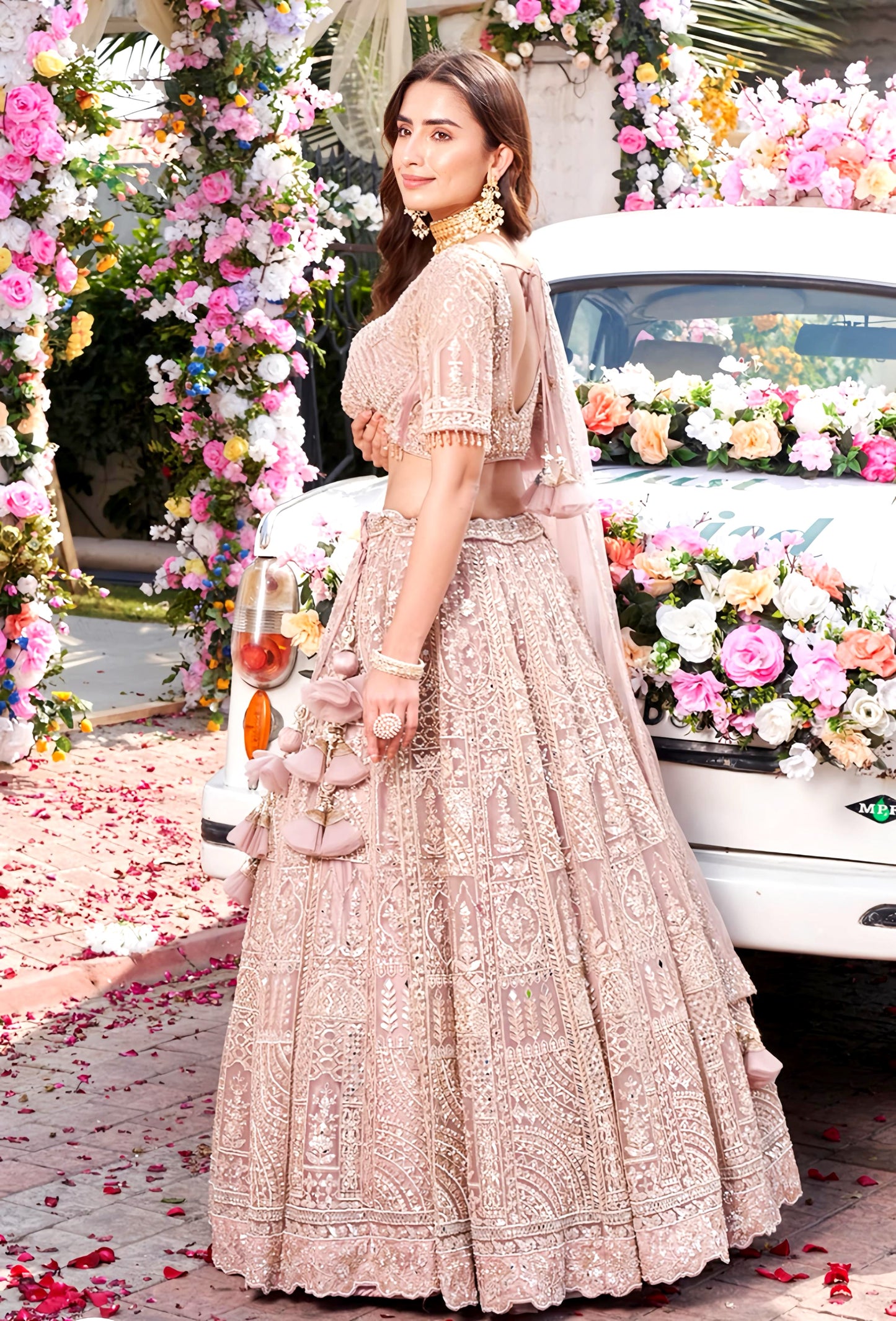 Designer Blush pink Lehnga HOQ047