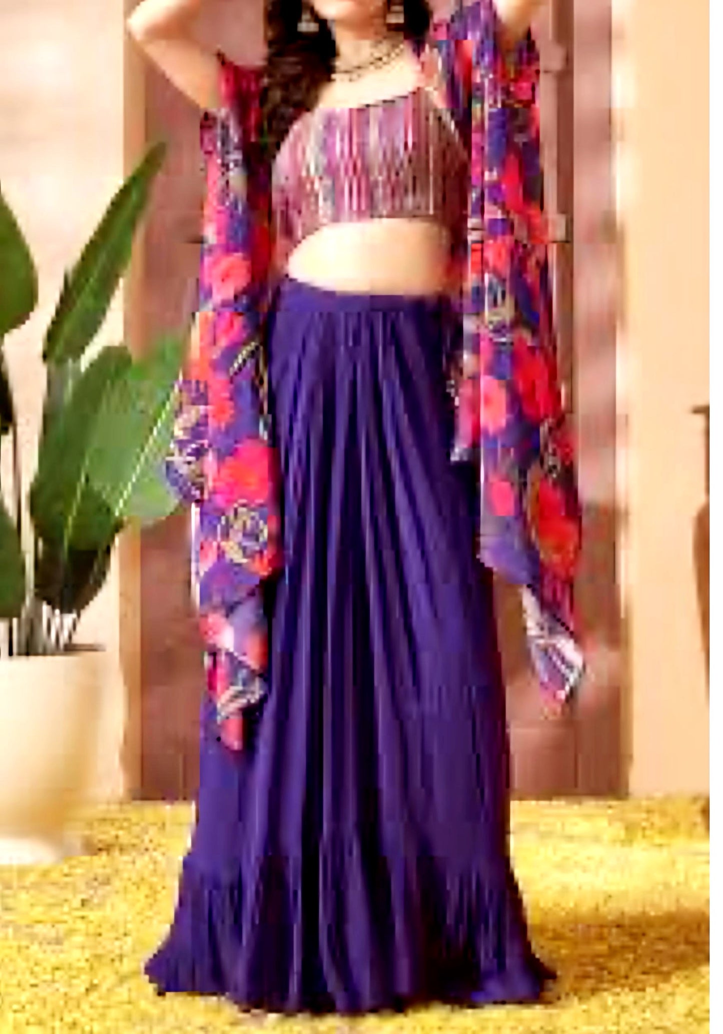 BEACH PARTY OUTFIT WITH PLEATED MERMAID SKIRT HOA0103