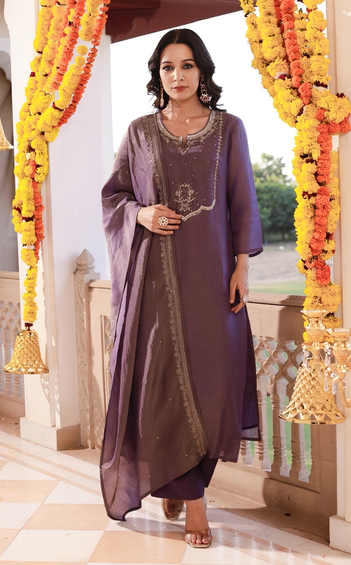 MAHARANI CRUSH TISSUE PREMIUM DUPATTA SET HOA091