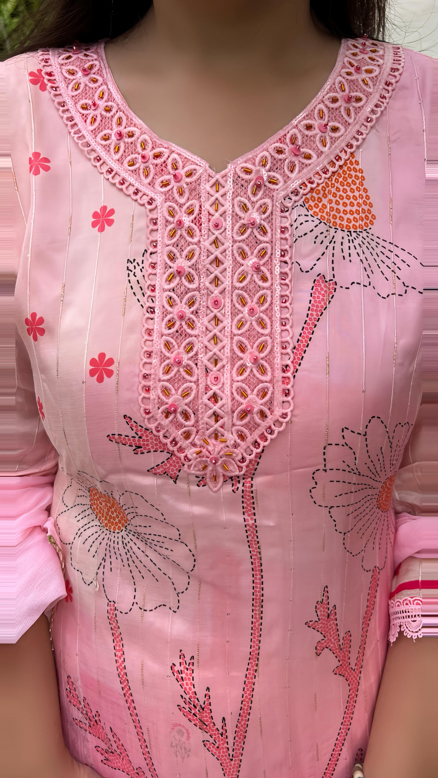 Designer pink Dhoti pants set HOA044