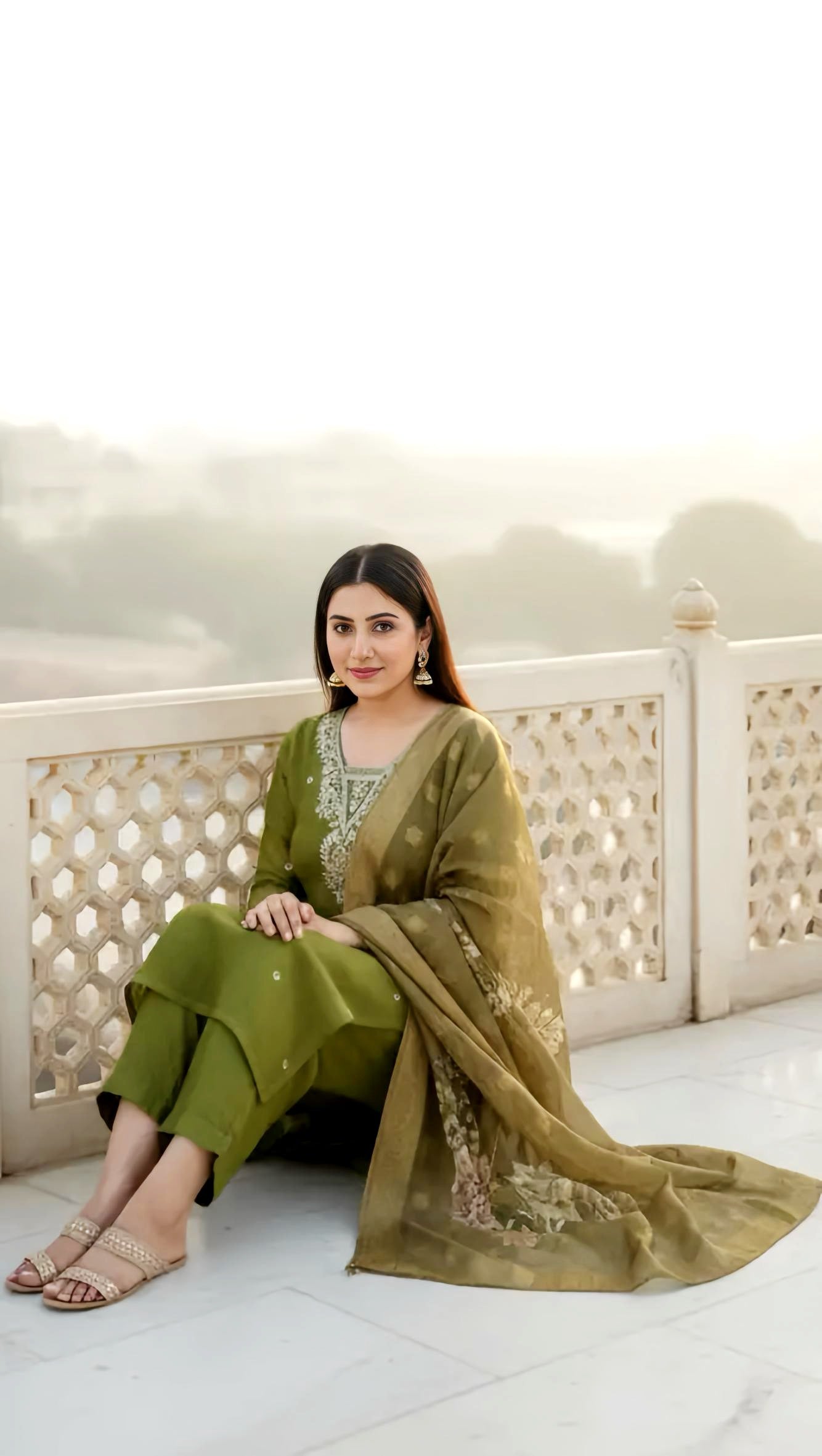 SHAGAN SHIMMER HANDEMBROIDERY SUIT HOA0140