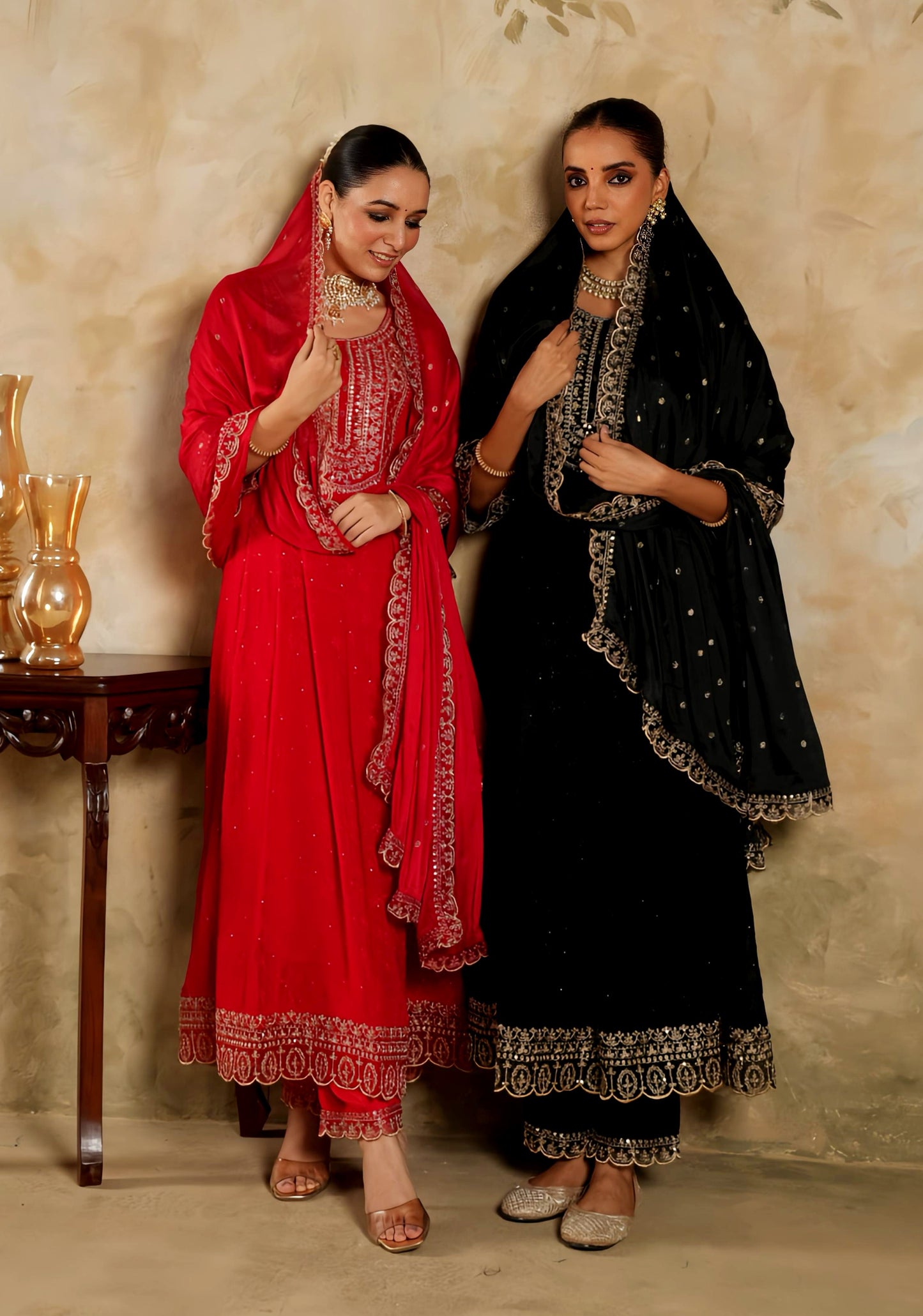 DIVA BLACK ANARKALI WITH MAHARANI DUPATTA HOA107