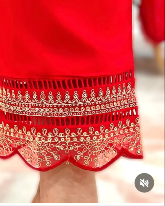 NIHARIKA RED ANARKALI HOA082