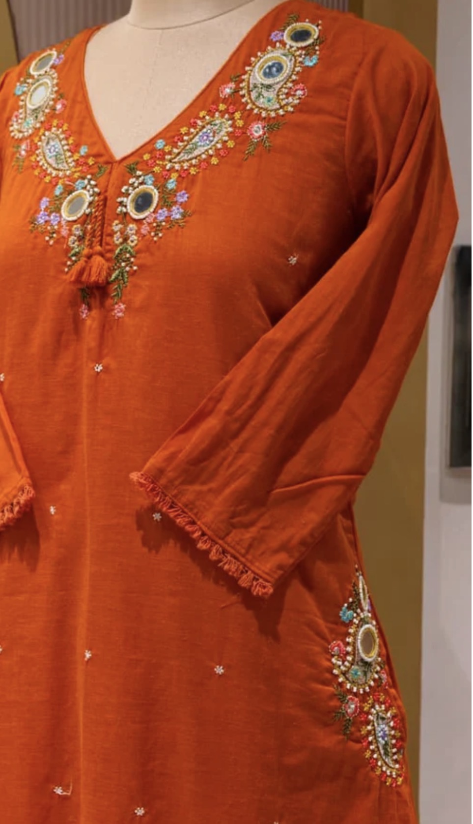Mul Cotton Dupatta Set – Rust HOA213