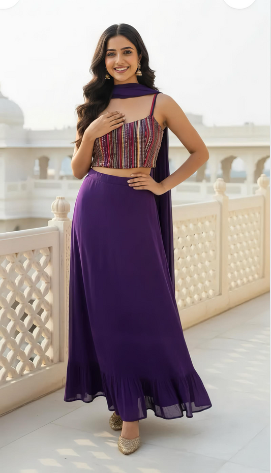 MERMAID DRAPE SKIRT SET HOA0185