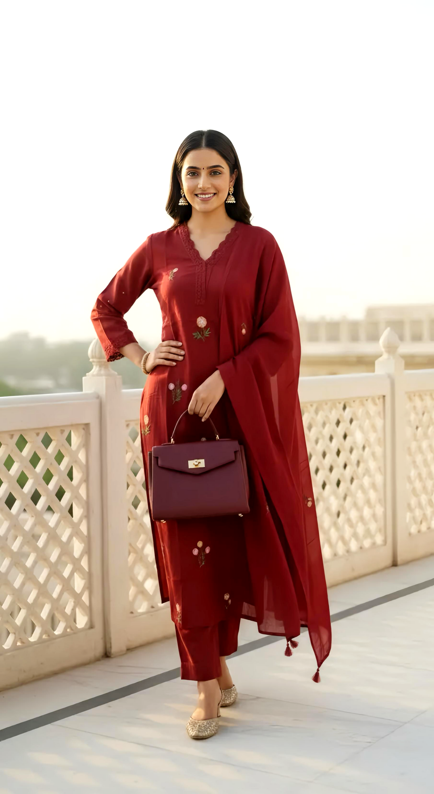 MEHAK MUL COTTON DUPATTA SET HOA0205