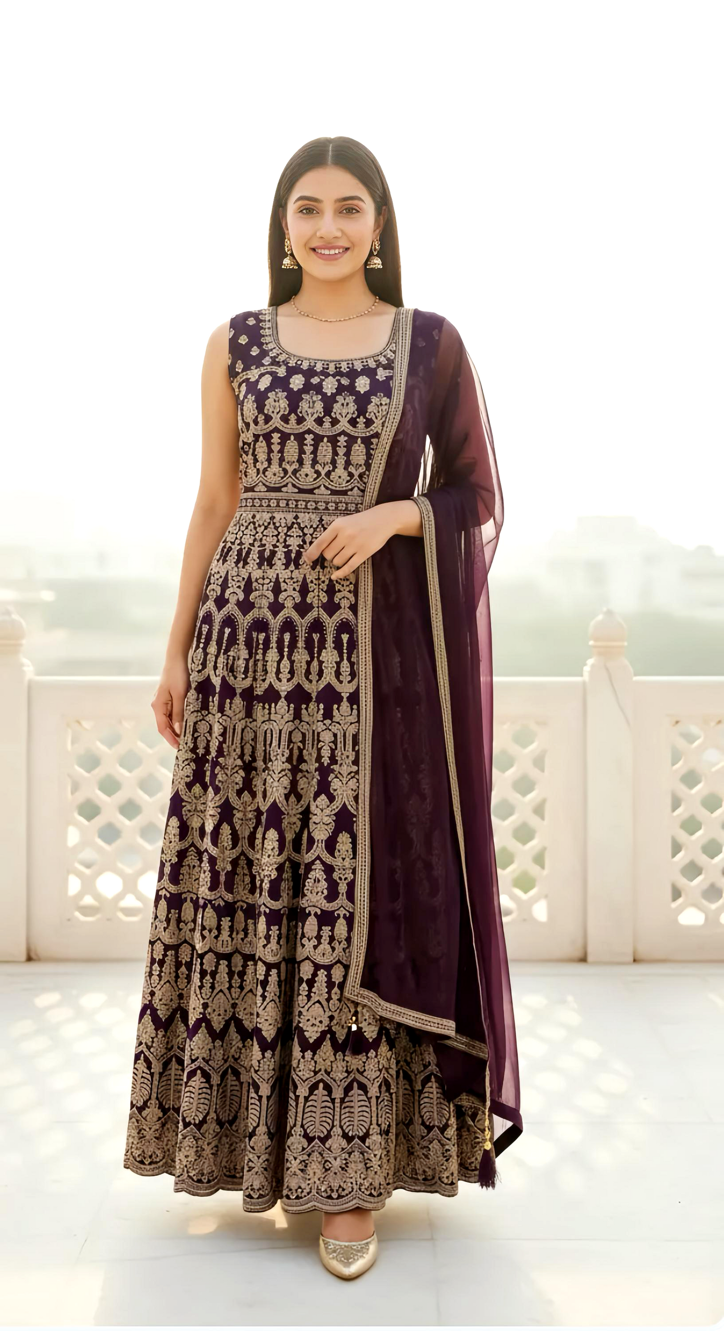 BEAUTIFUL EMBROIDERY GIRLISH GOWN HOA0168