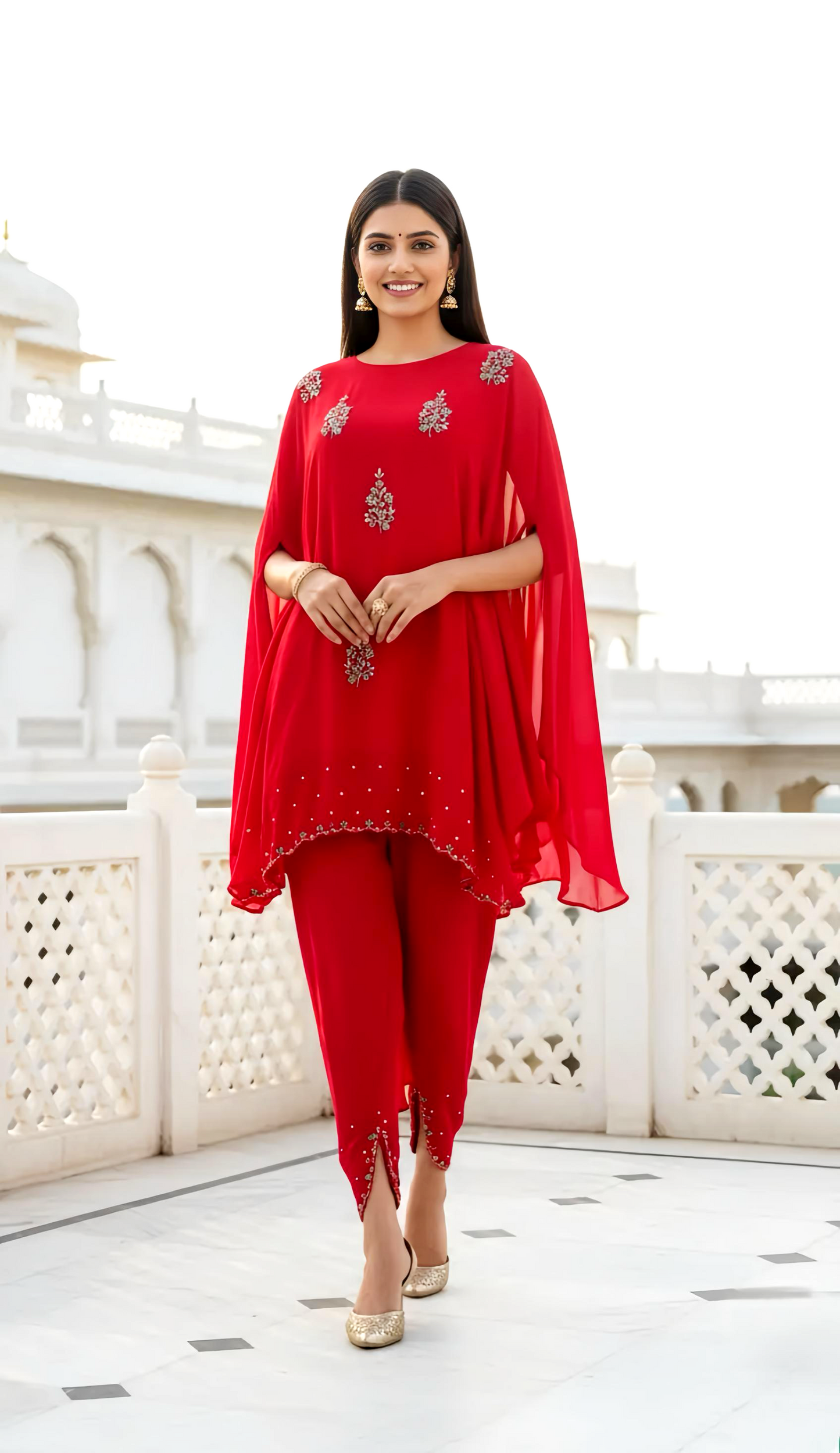 LUXE HAND EMBROIDERY CAPE STYLE TULIP SET HOA0176