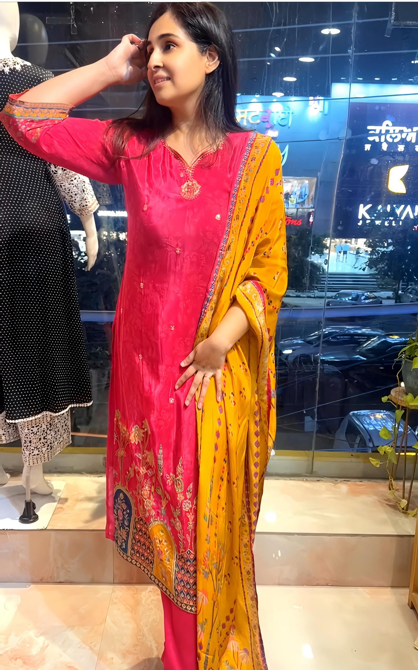 DULHAN PRETTY DUPATTA SET PURE CREPE HOA095