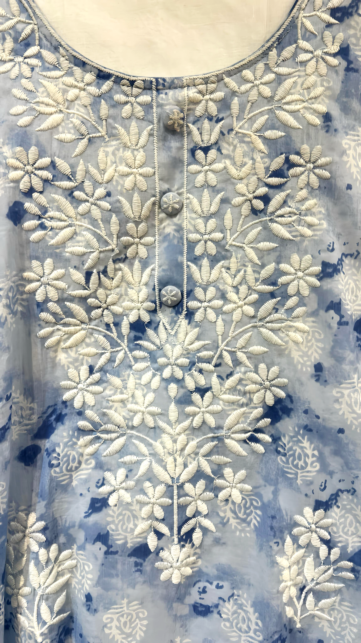 Powder Blue MUL Cotton Kurta Pants Set  HOA208