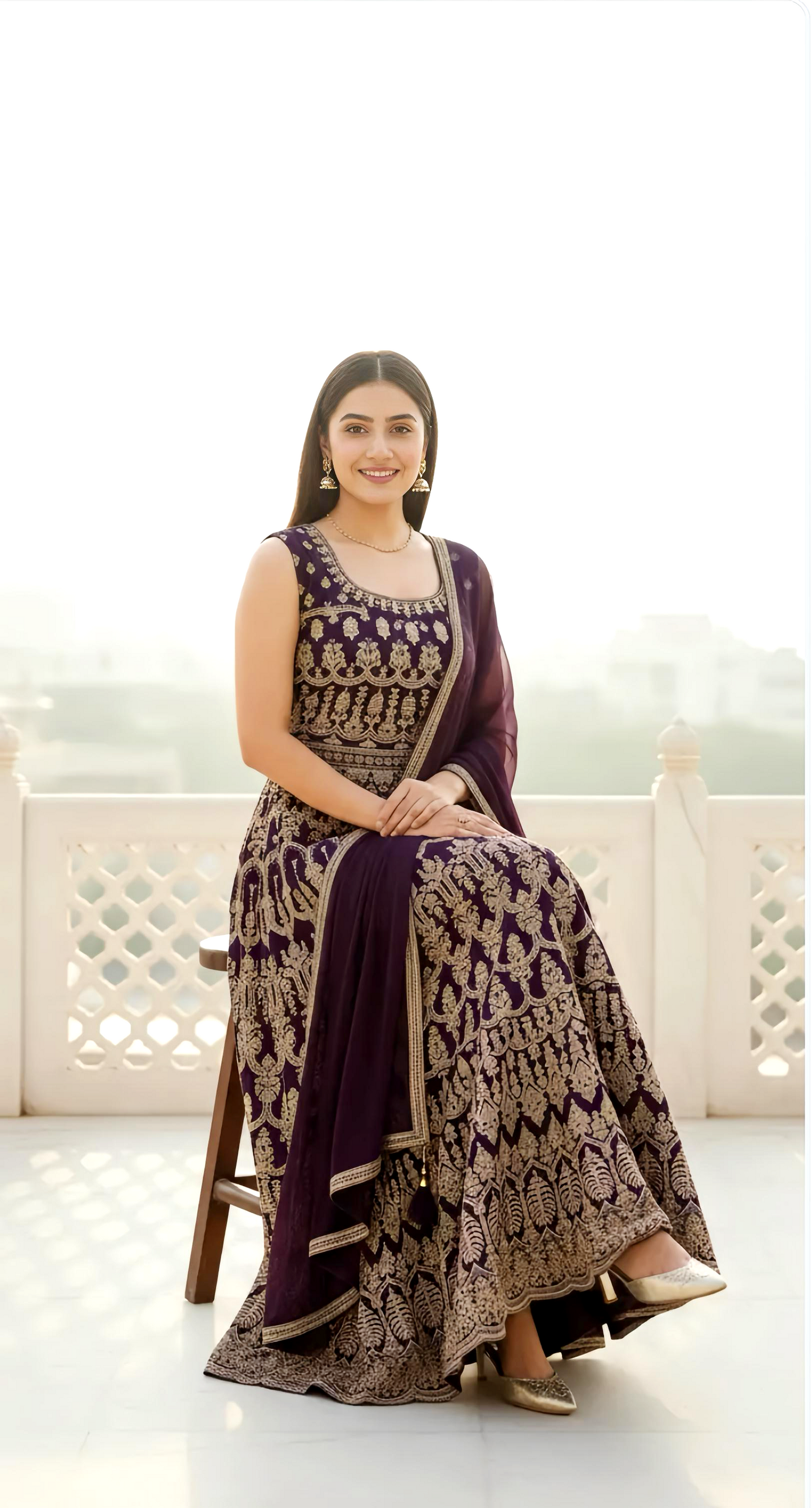 BEAUTIFUL EMBROIDERY GIRLISH GOWN HOA0168