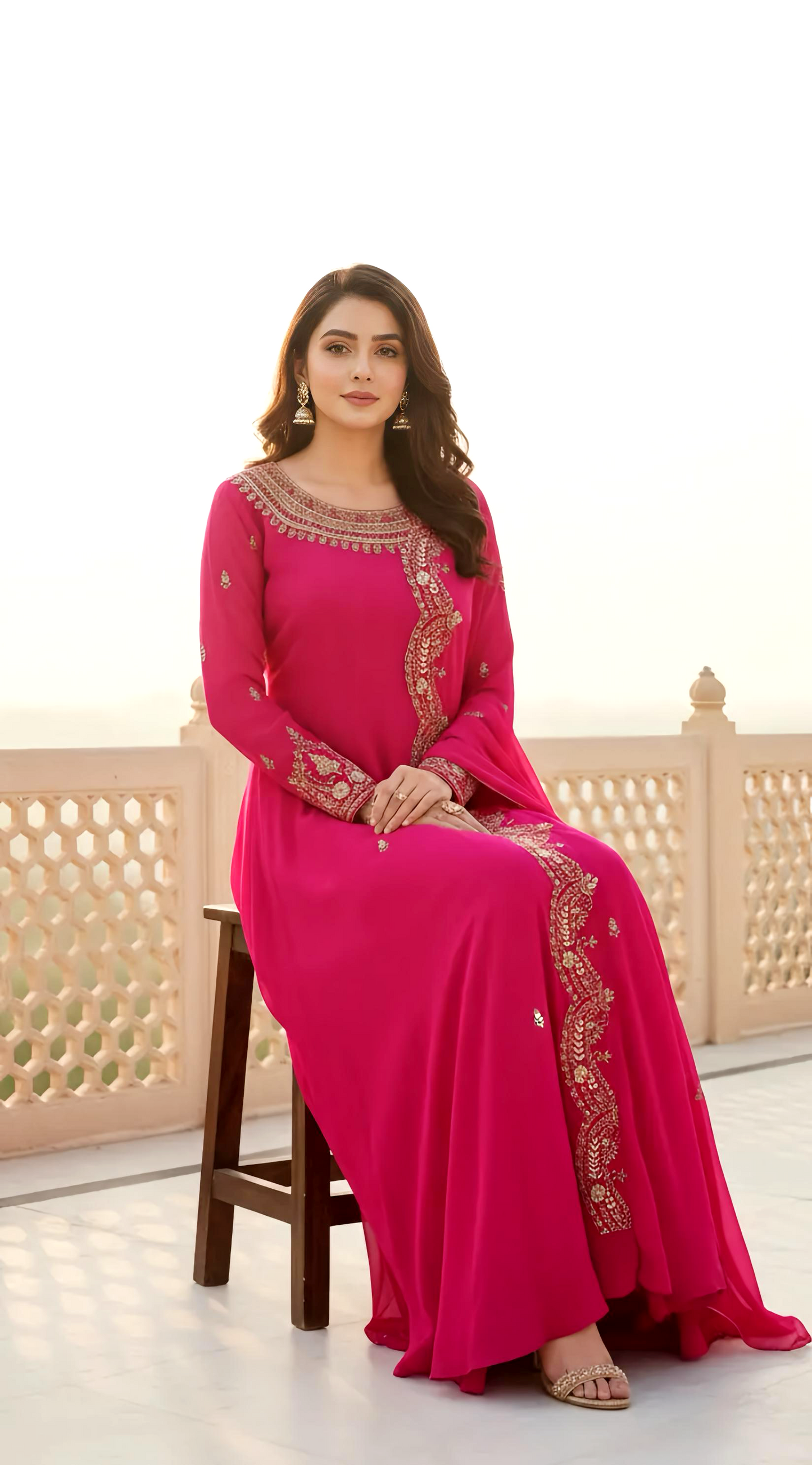 SAHIBA DESIGNER HAND EMBROIDERY GOWN HOA0163