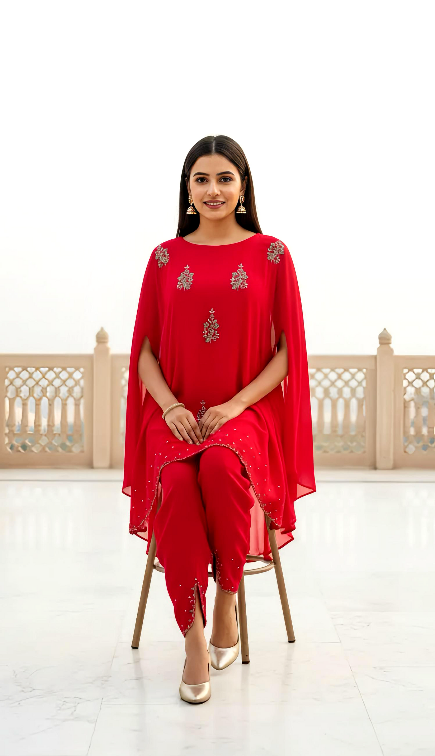 LUXE HAND EMBROIDERY CAPE STYLE TULIP SET HOA0176