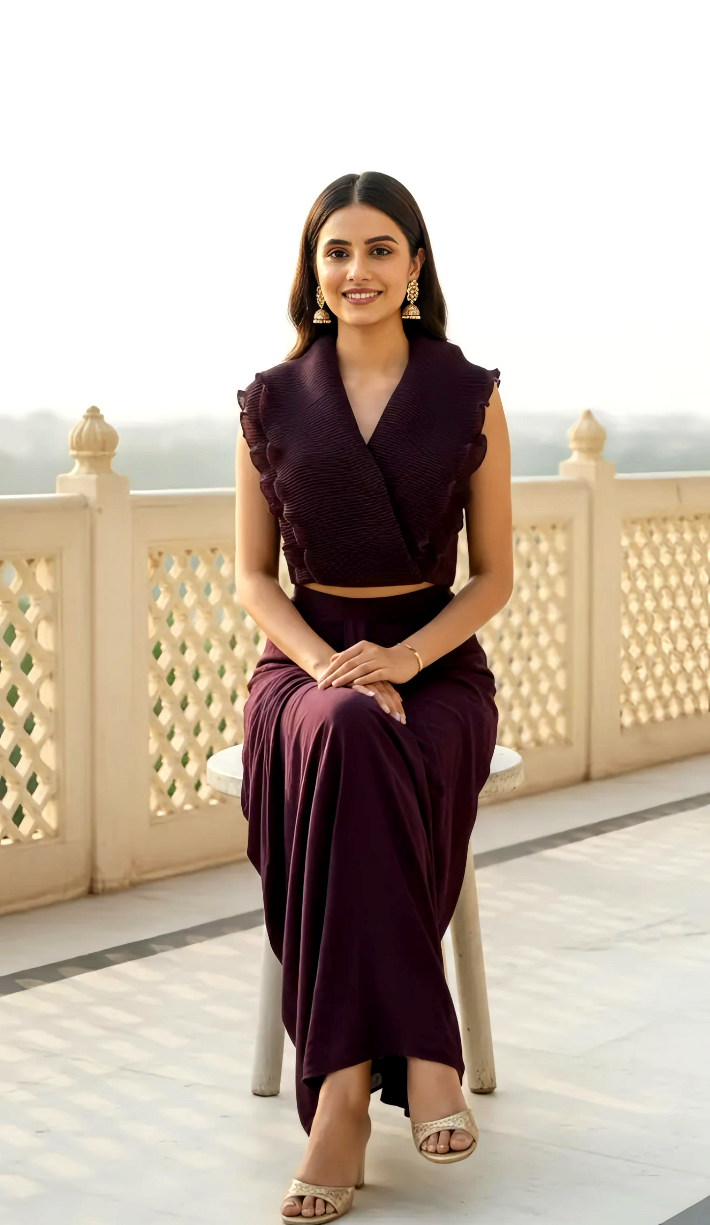 WINE WESTERN DRAPE SET HOA0181