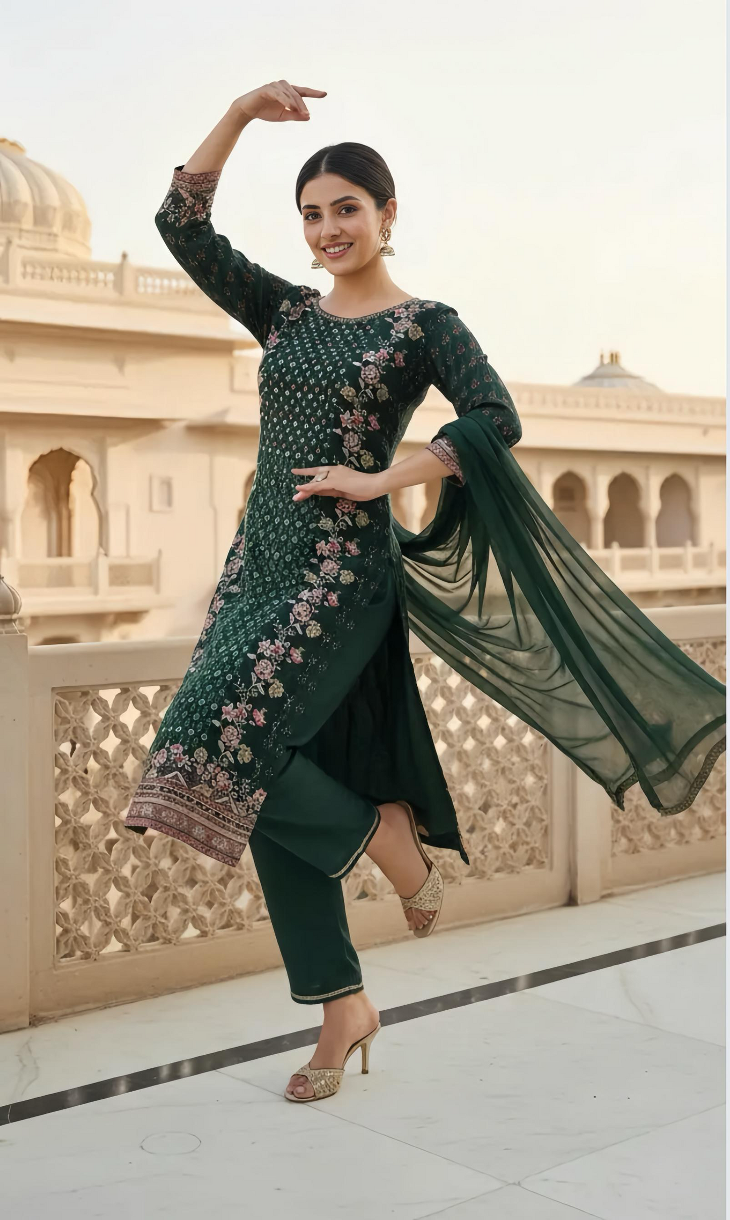 PRIYANSHI CHINNON DUPATTA SET HOA0184