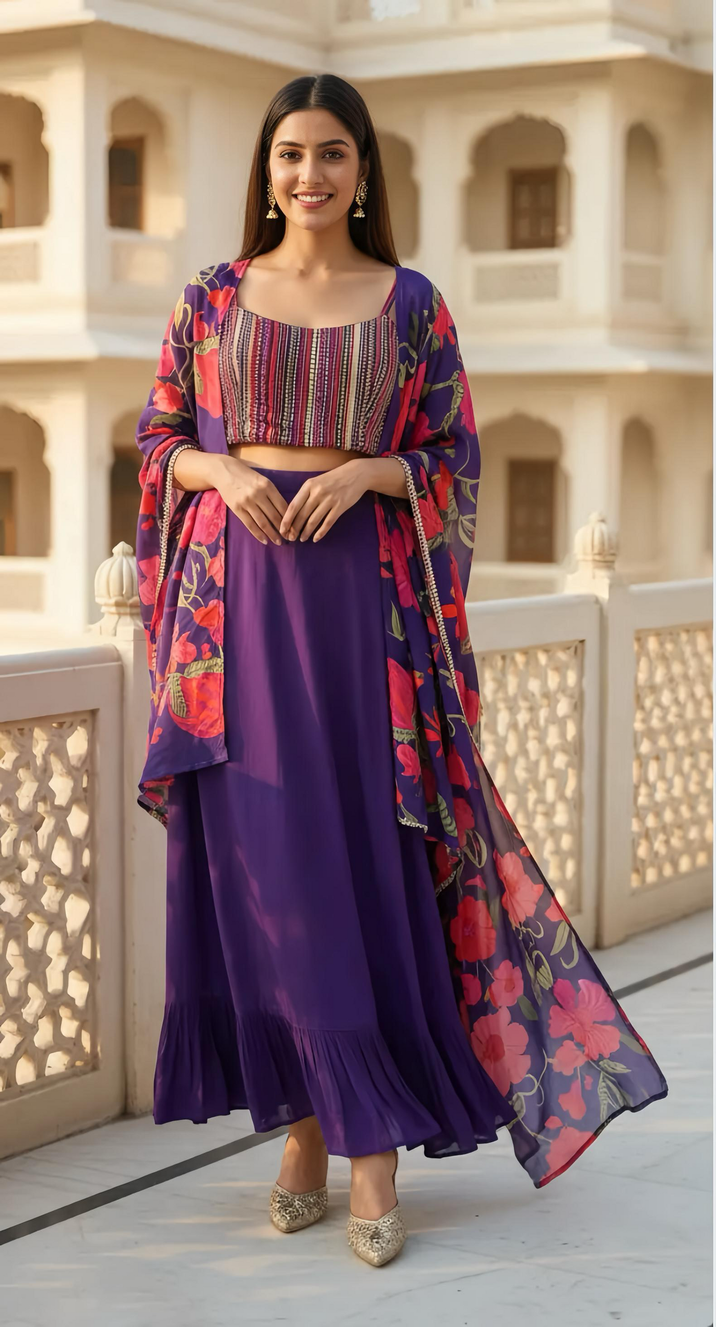 BEACH PARTY OUTFIT WITH PLEATED MERMAID SKIRT HOA0103