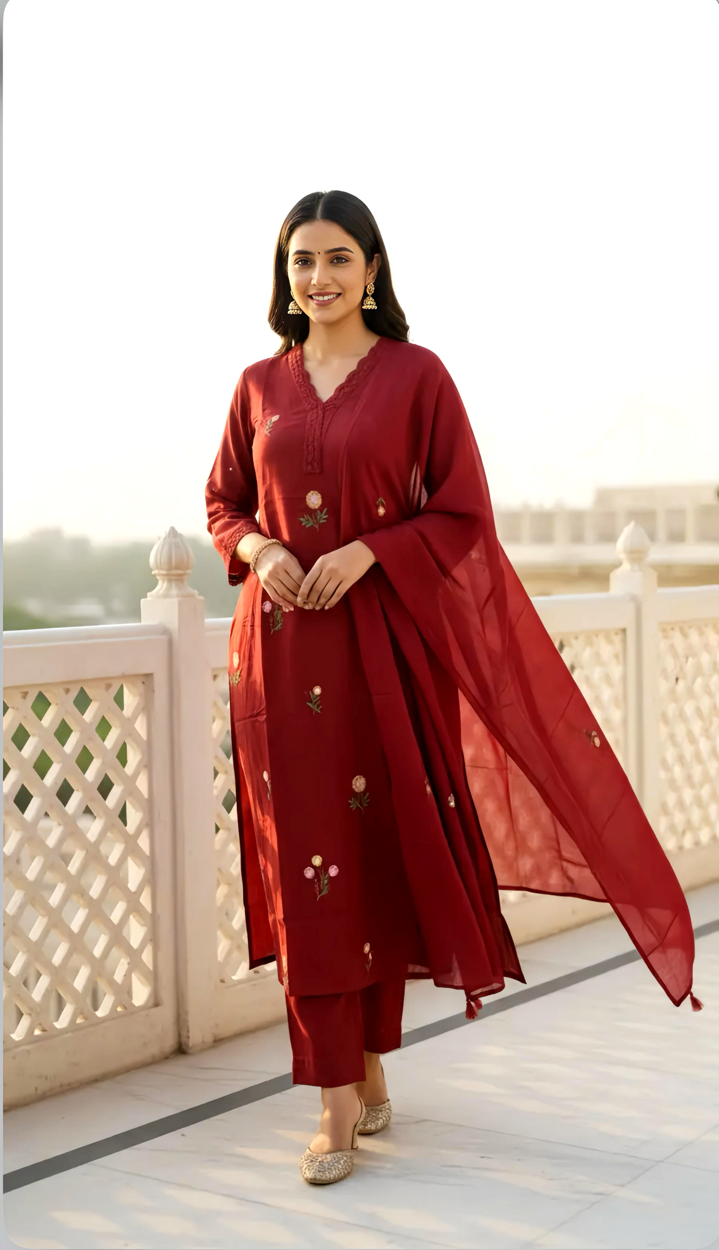 MEHAK MUL COTTON DUPATTA SET HOA0205