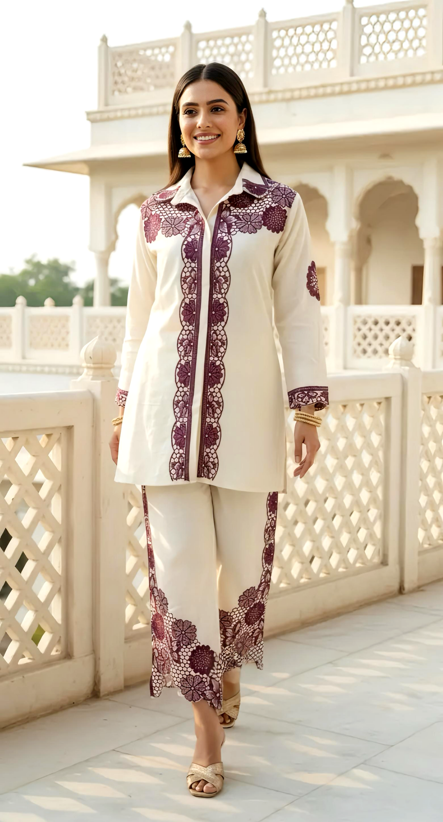 JULIA EMBROIDERED COORD SET HOA0186