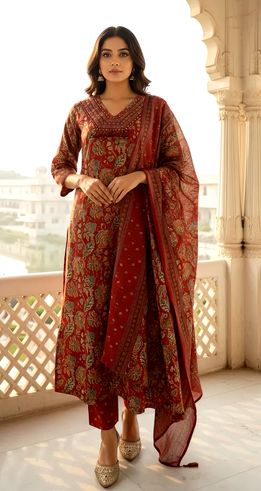 SMRITI PREMIUM COTTON DUPATTA SET HOA0171