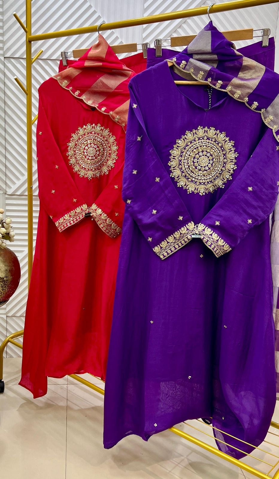 MAHARANI MUL CHANDERI DESIGNER A LINE SUIT HOA0133