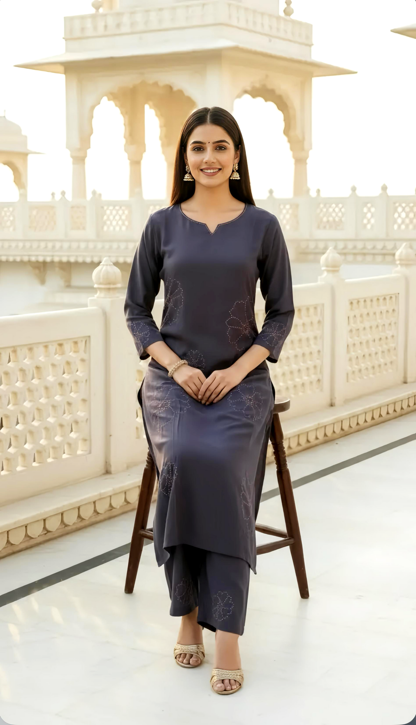 MYRA ENGLISH COLOR KURTA PANTS HOA0201