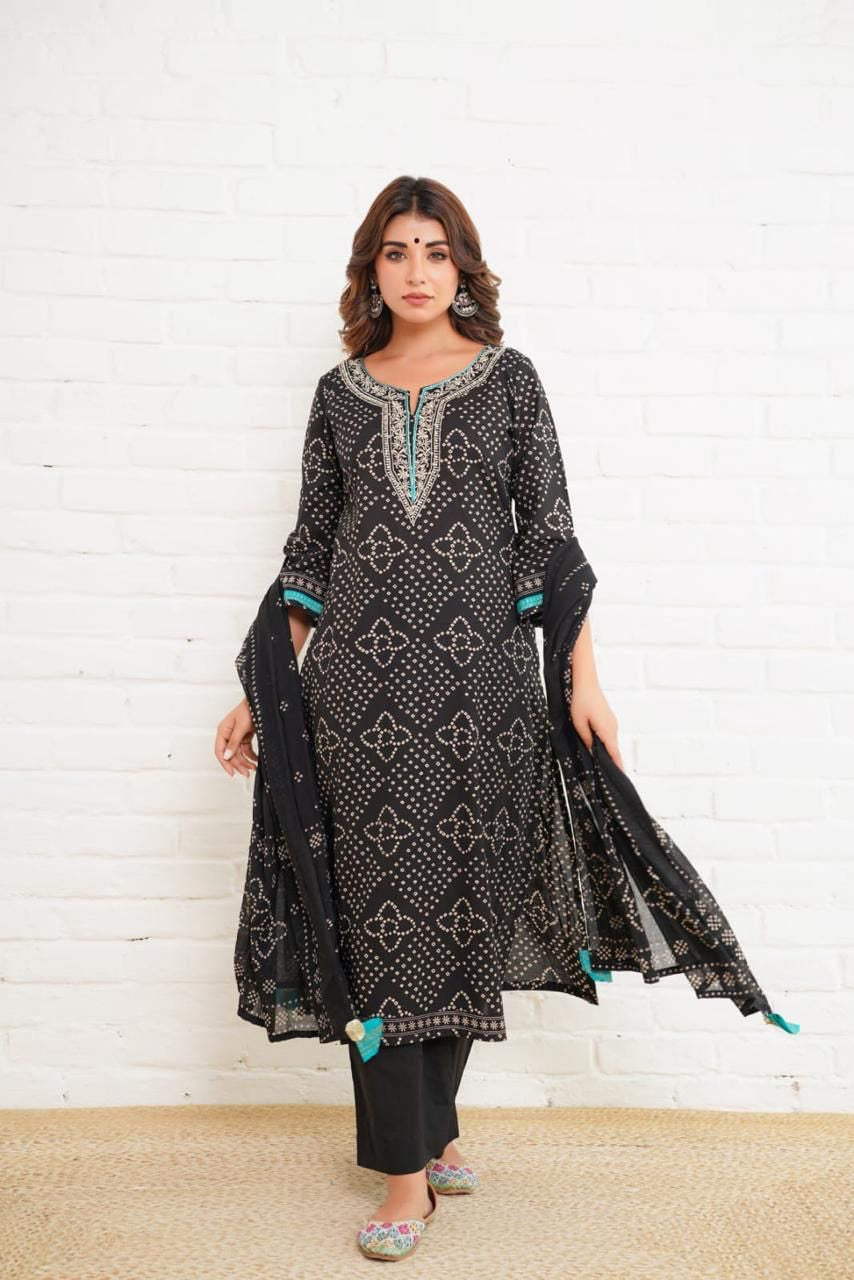BANDANI MUL COTTON DUPATTA SET HOA077