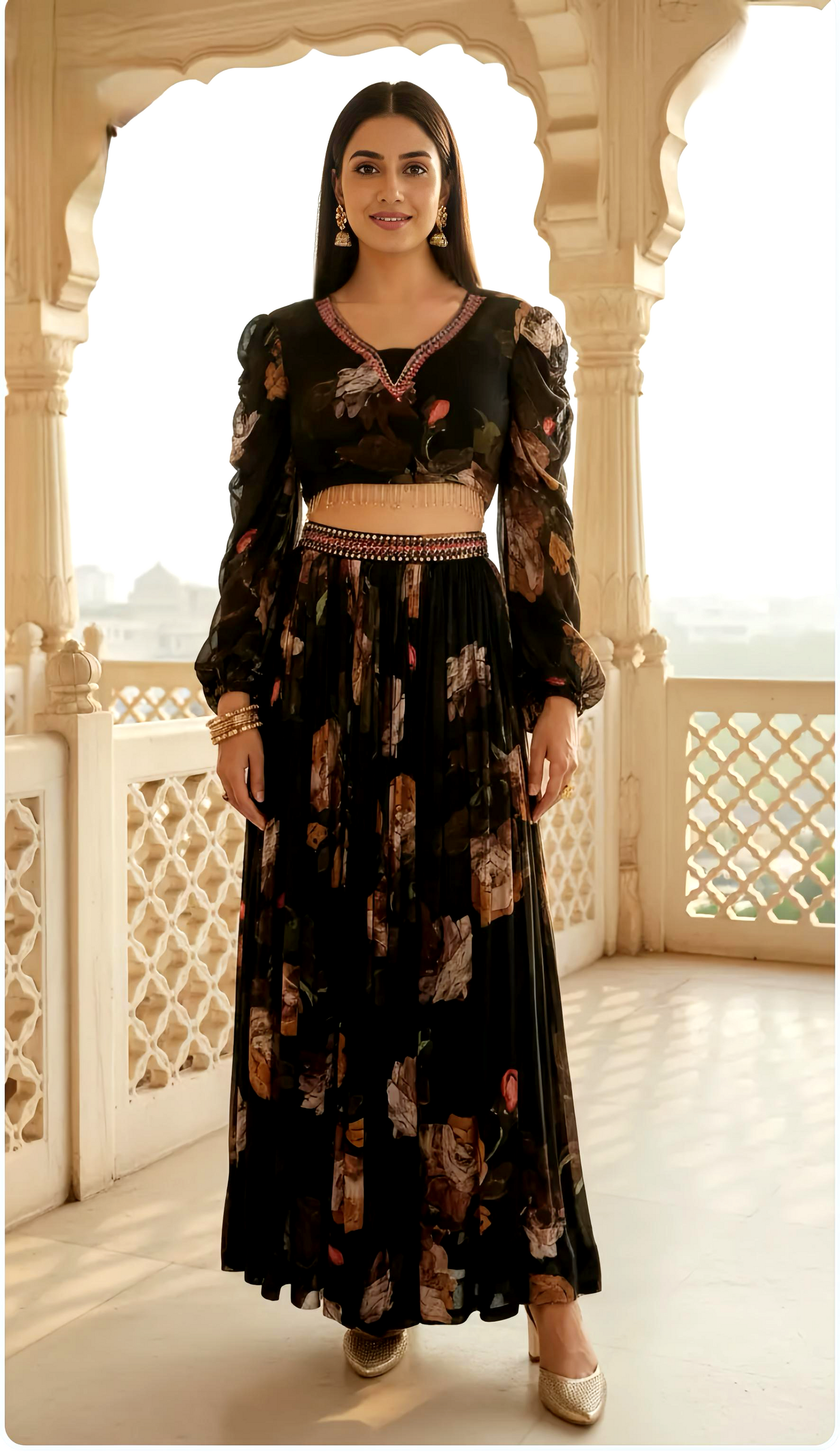 OJAS GLAM SKIRT CHOKER SET HOA0179