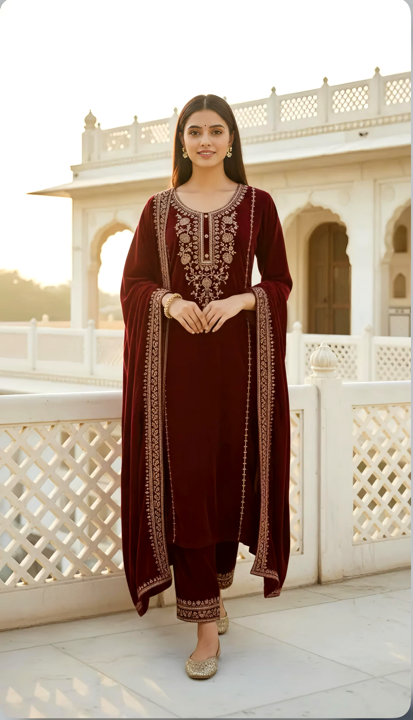 BEGUM LUXE PREMIUM VELVET SUIT HOA0193