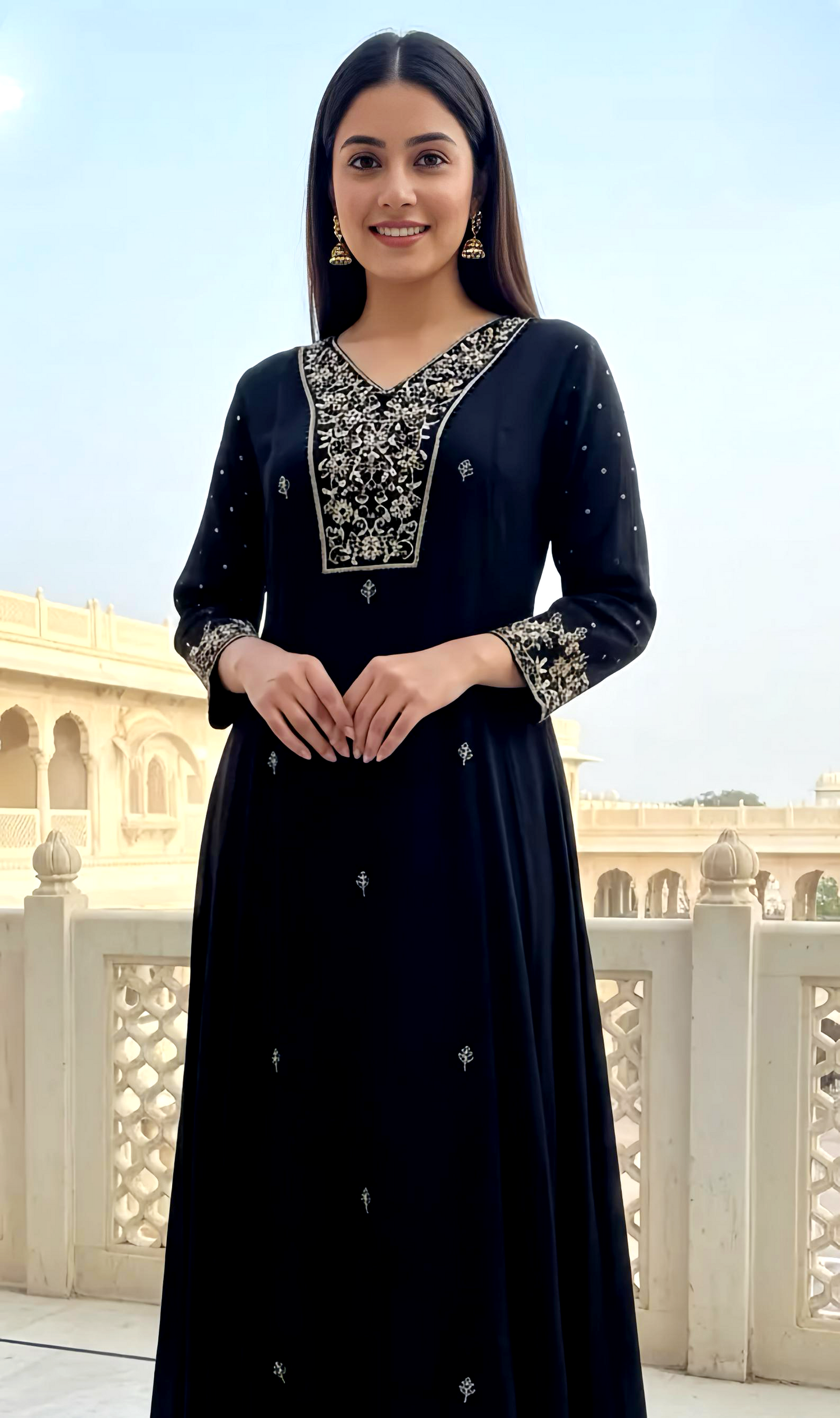 ZARDOZI BLACK ANARKAL HOA069