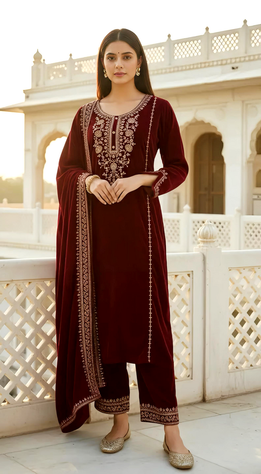 BEGUM LUXE PREMIUM VELVET SUIT HOA0193