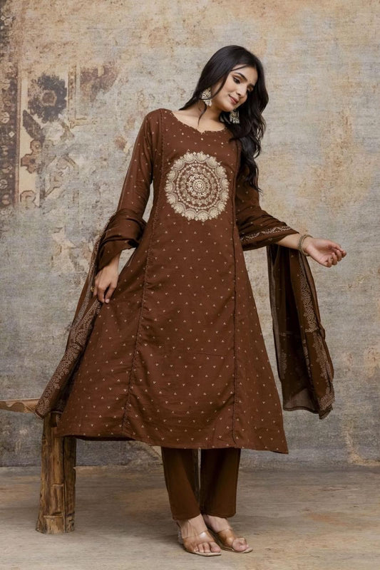 BANI MUL COTTON ZARI WORK DUPATTA SET HOA0102