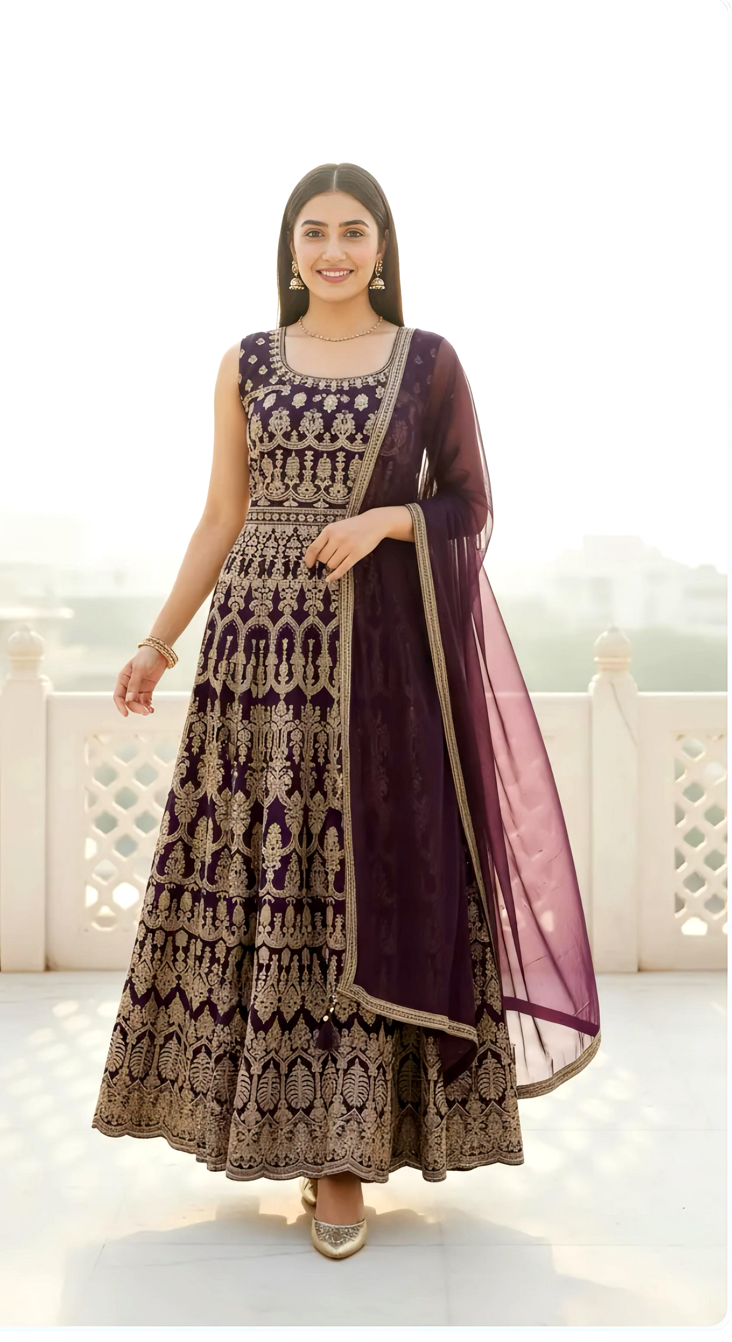 BEAUTIFUL EMBROIDERY GIRLISH GOWN HOA0168