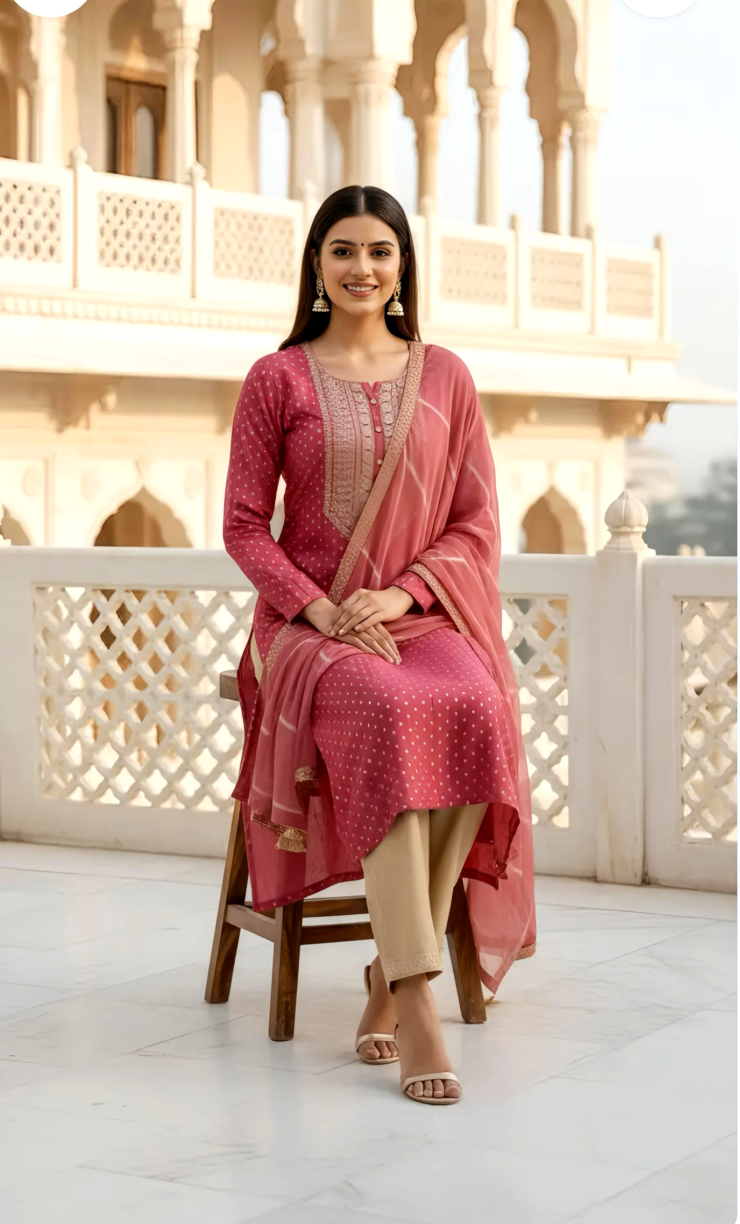 DEEPIKA BANDANI DUPATTA SET HOA0183