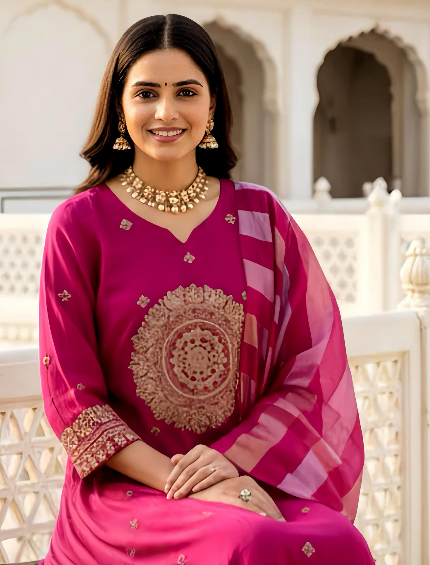 Pranshi HAND EMBROIDERY A LINE HOA0138
