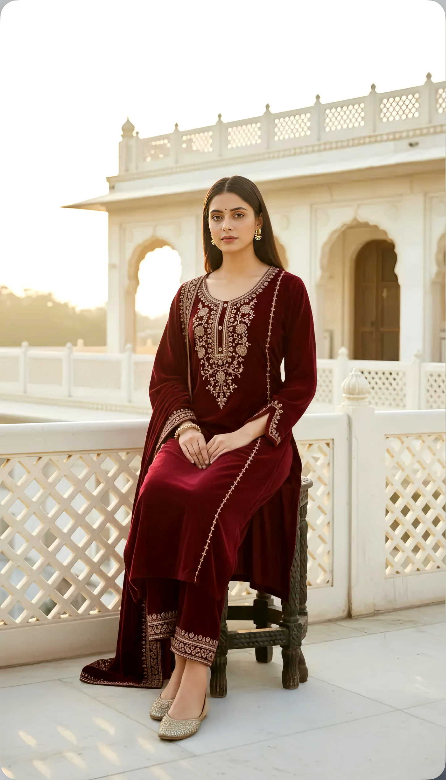 BEGUM LUXE PREMIUM VELVET SUIT HOA0193