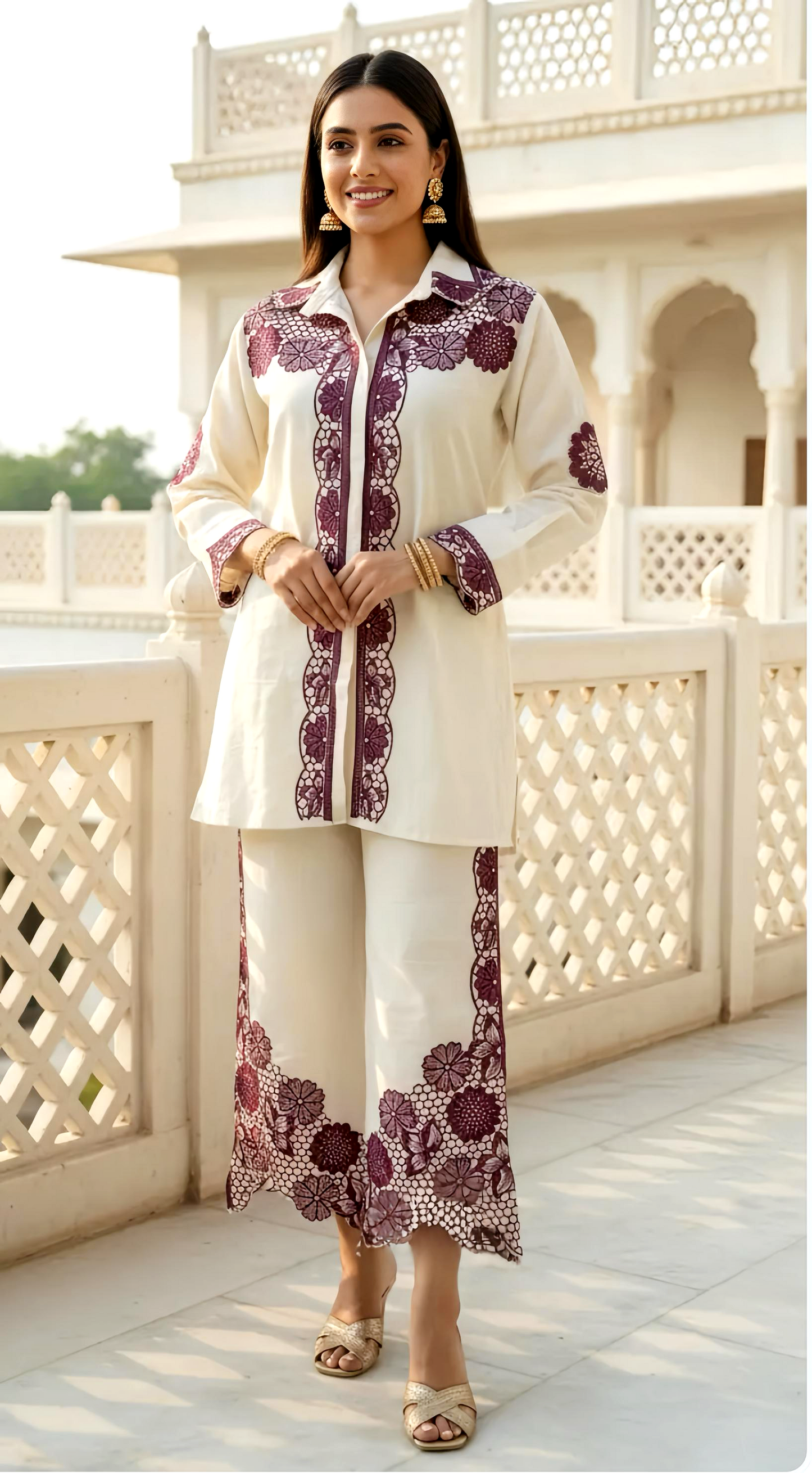 JULIA EMBROIDERED COORD SET HOA0186