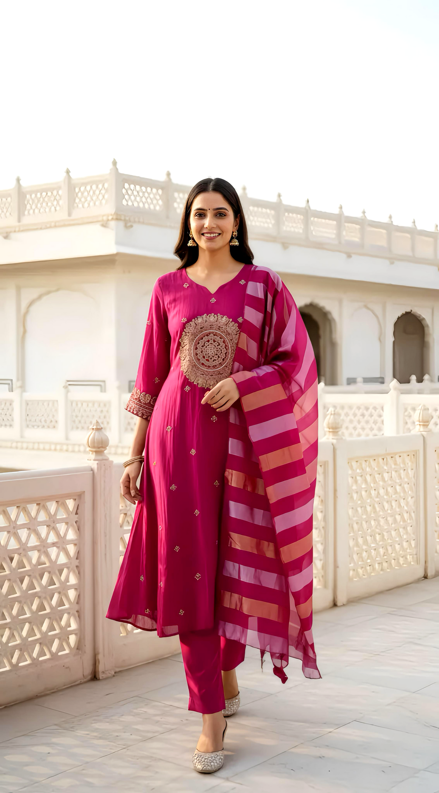 Pranshi HAND EMBROIDERY A LINE HOA0138