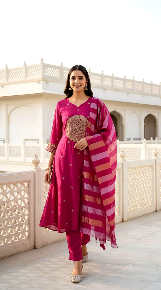 Pranshi HAND EMBROIDERY A LINE HOA0138