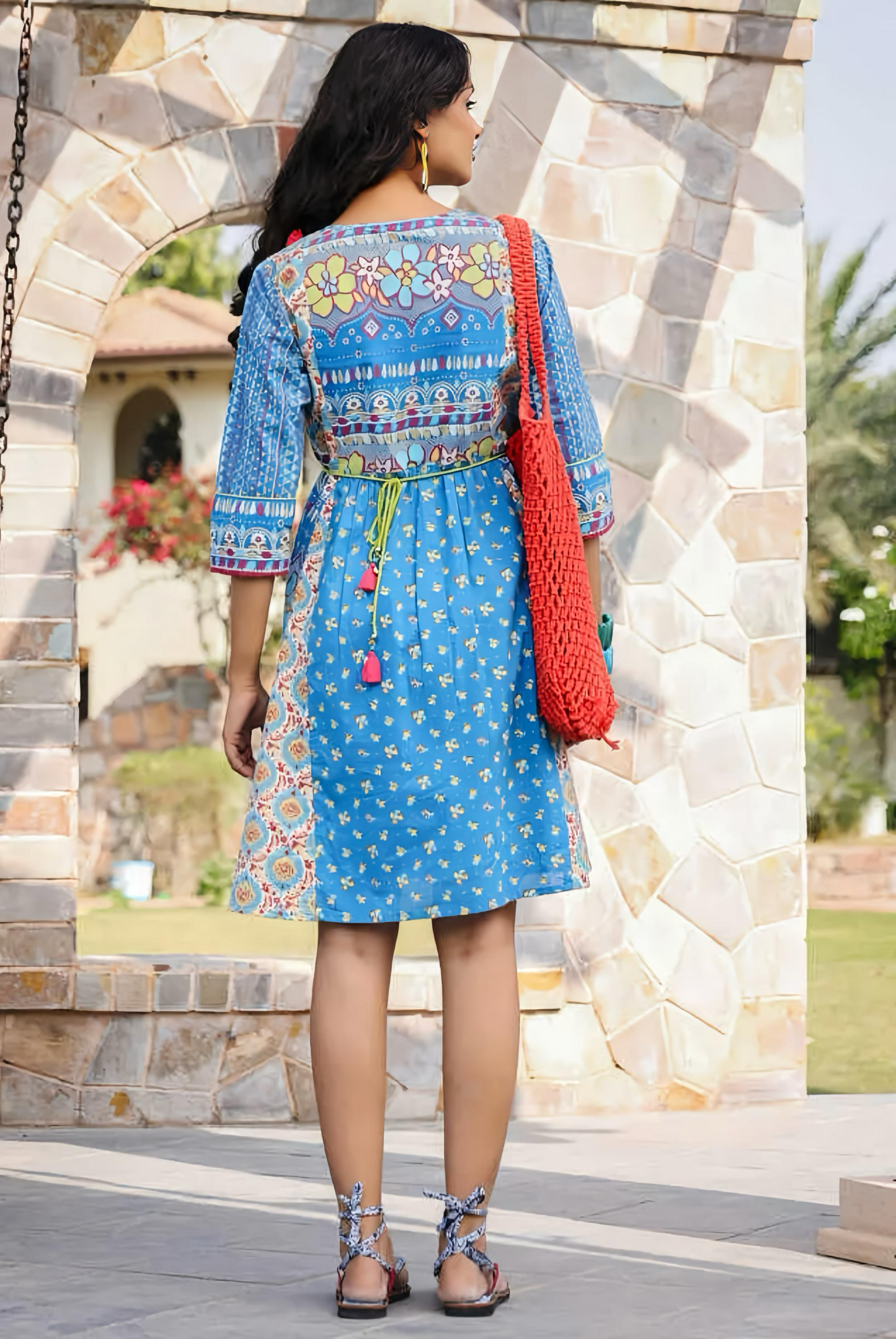 Beautiful Blue Tassel Frock HOA012