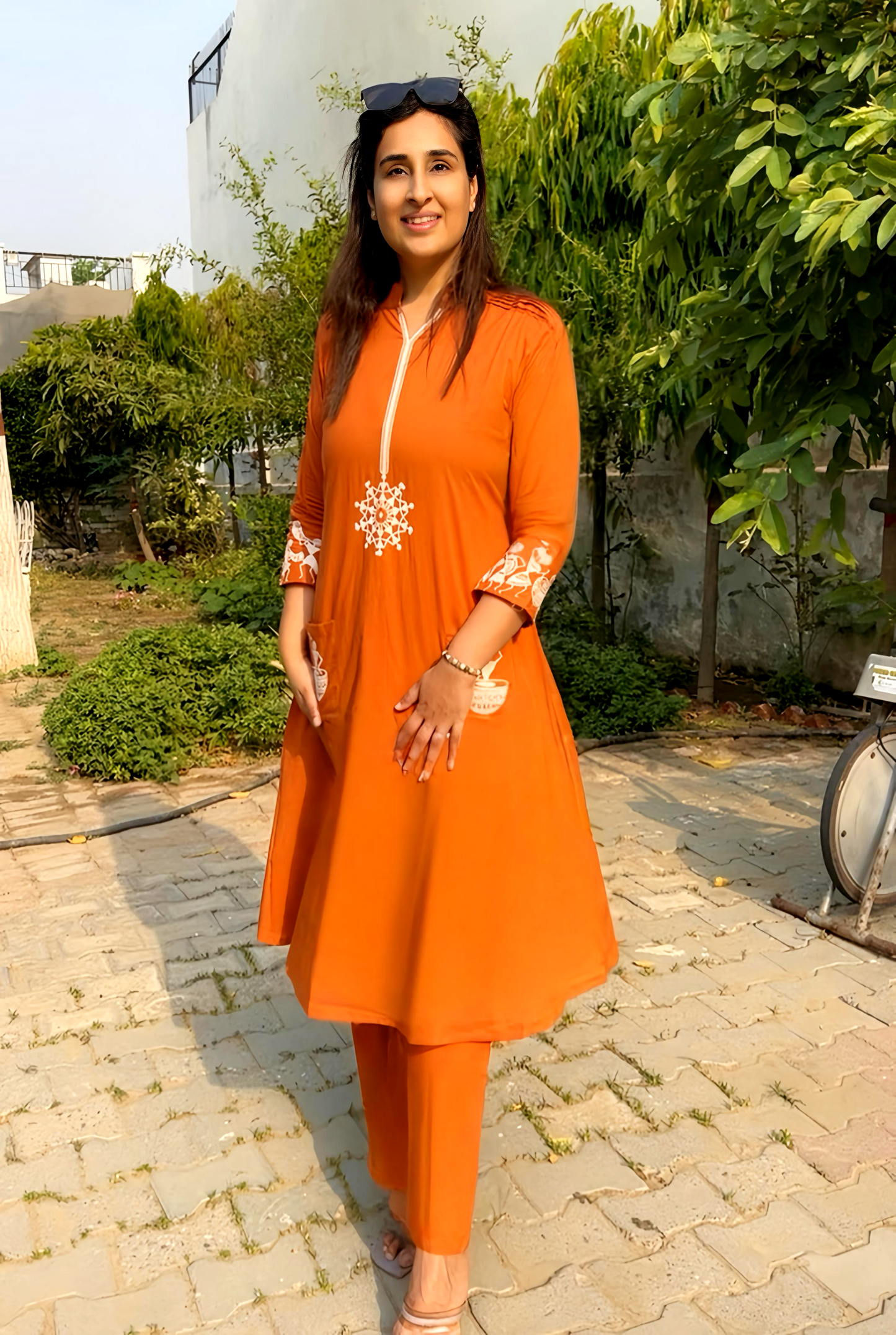 TRIBAL A-Line  Kurta Pants with front Stylish Pockets HOA033