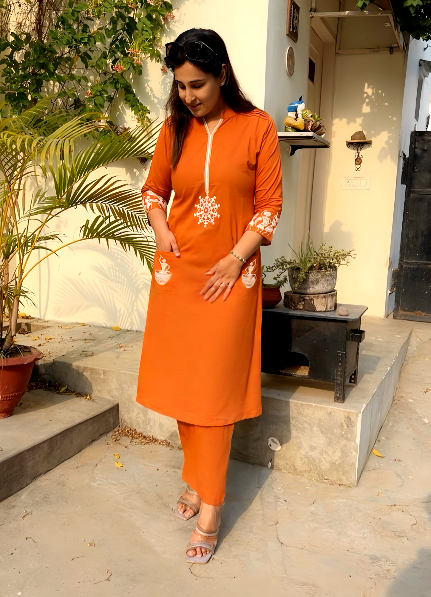 TRIBAL A-Line  Kurta Pants with front Stylish Pockets HOA033