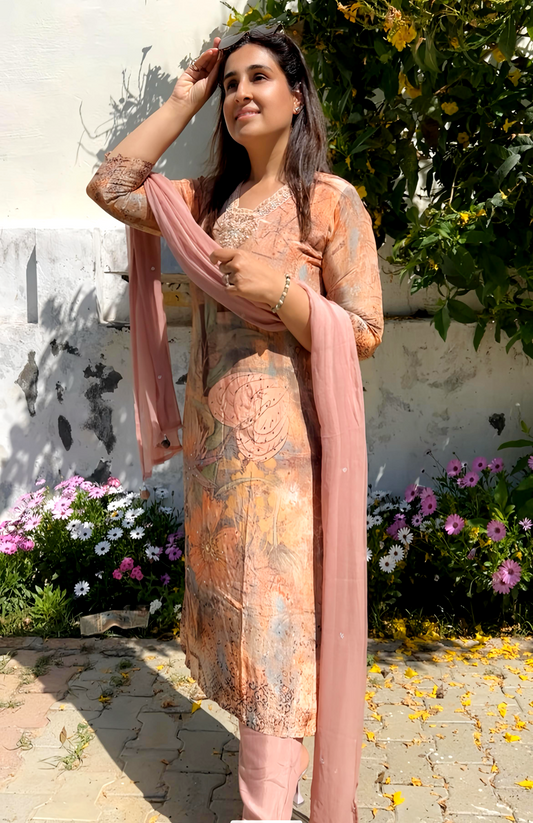 Beautiful Suit With Hand Embroidery HOA024