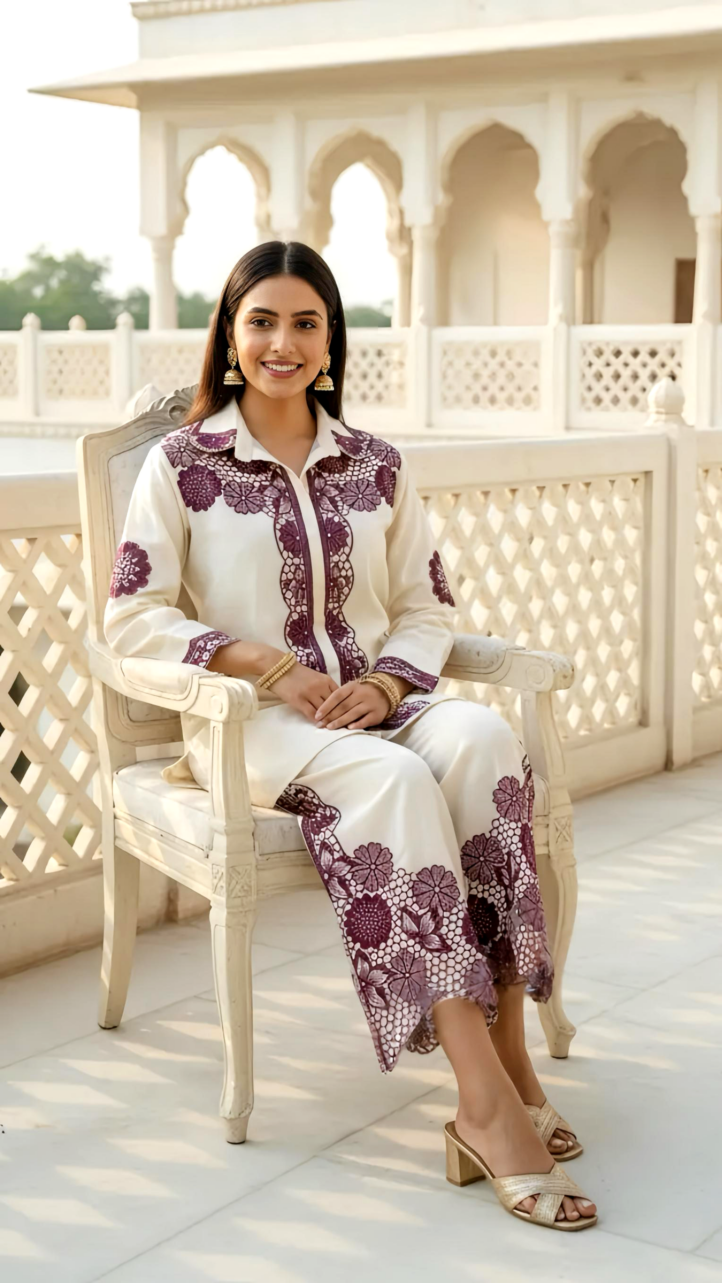 JULIA EMBROIDERED COORD SET HOA0186