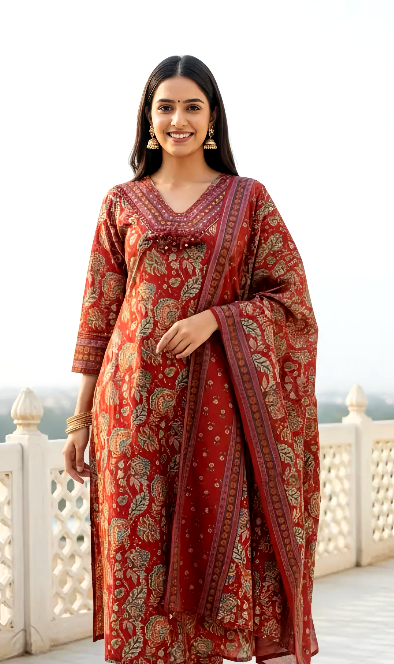 SMRITI PREMIUM COTTON DUPATTA SET HOA0171