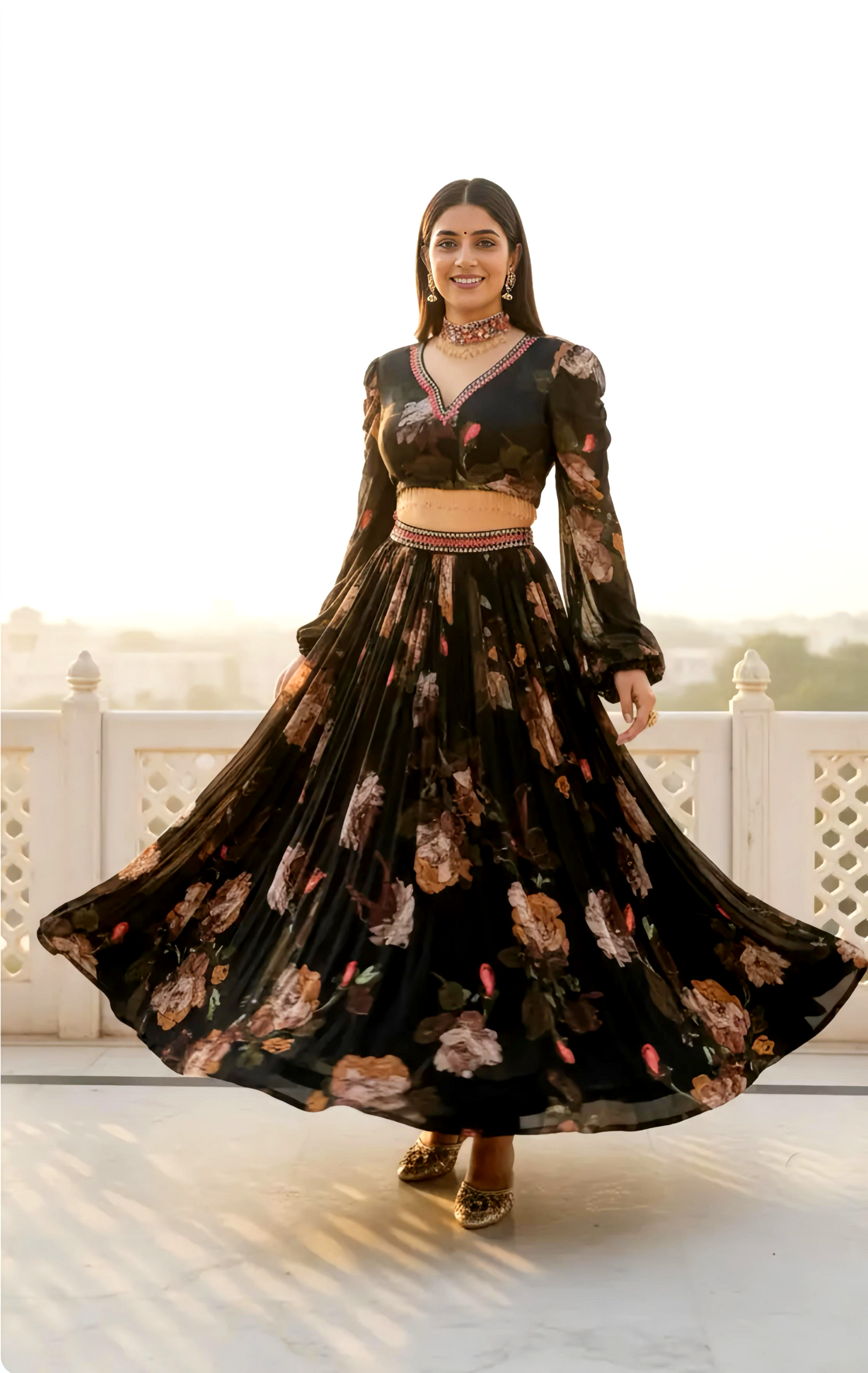 OJAS GLAM SKIRT CHOKER SET HOA0179