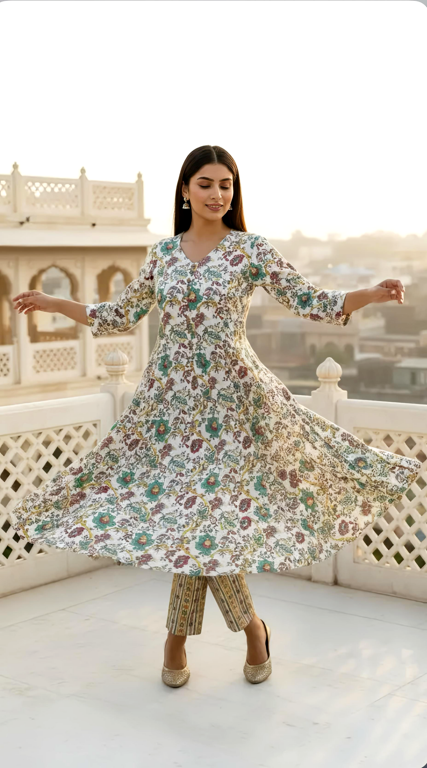 Skin Friendly Cotton A-Line Kurta Pants HOA0209