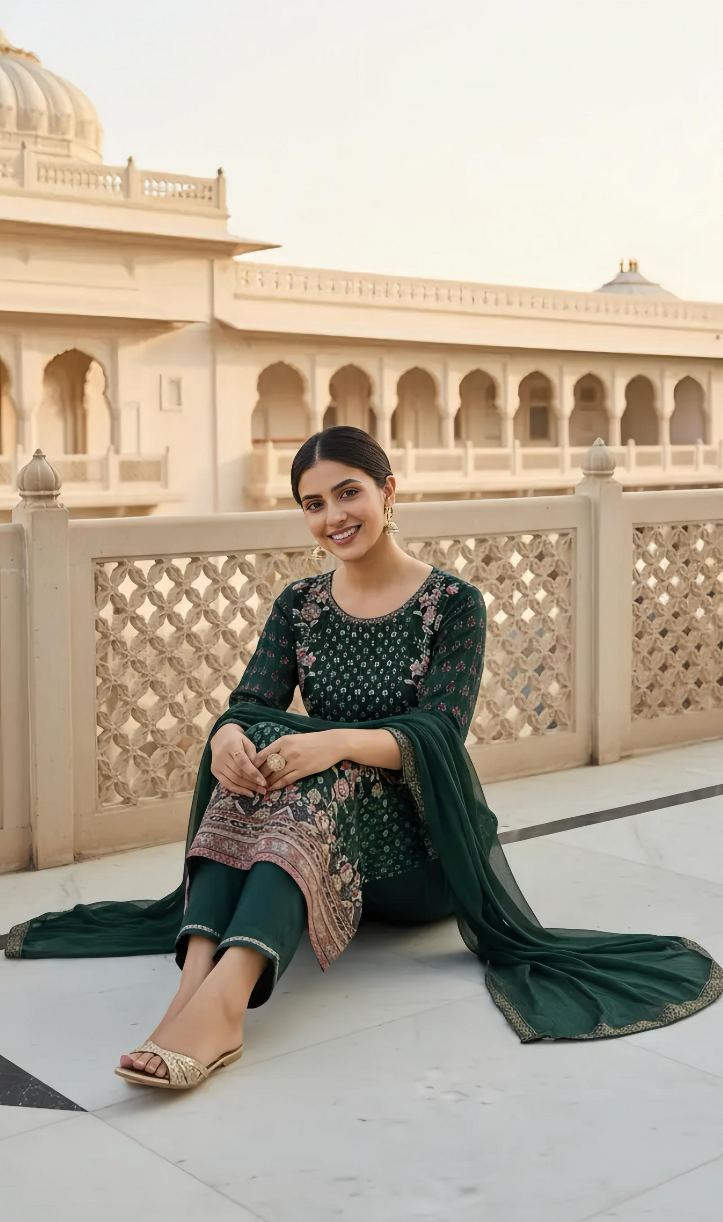 PRIYANSHI CHINNON DUPATTA SET HOA0184