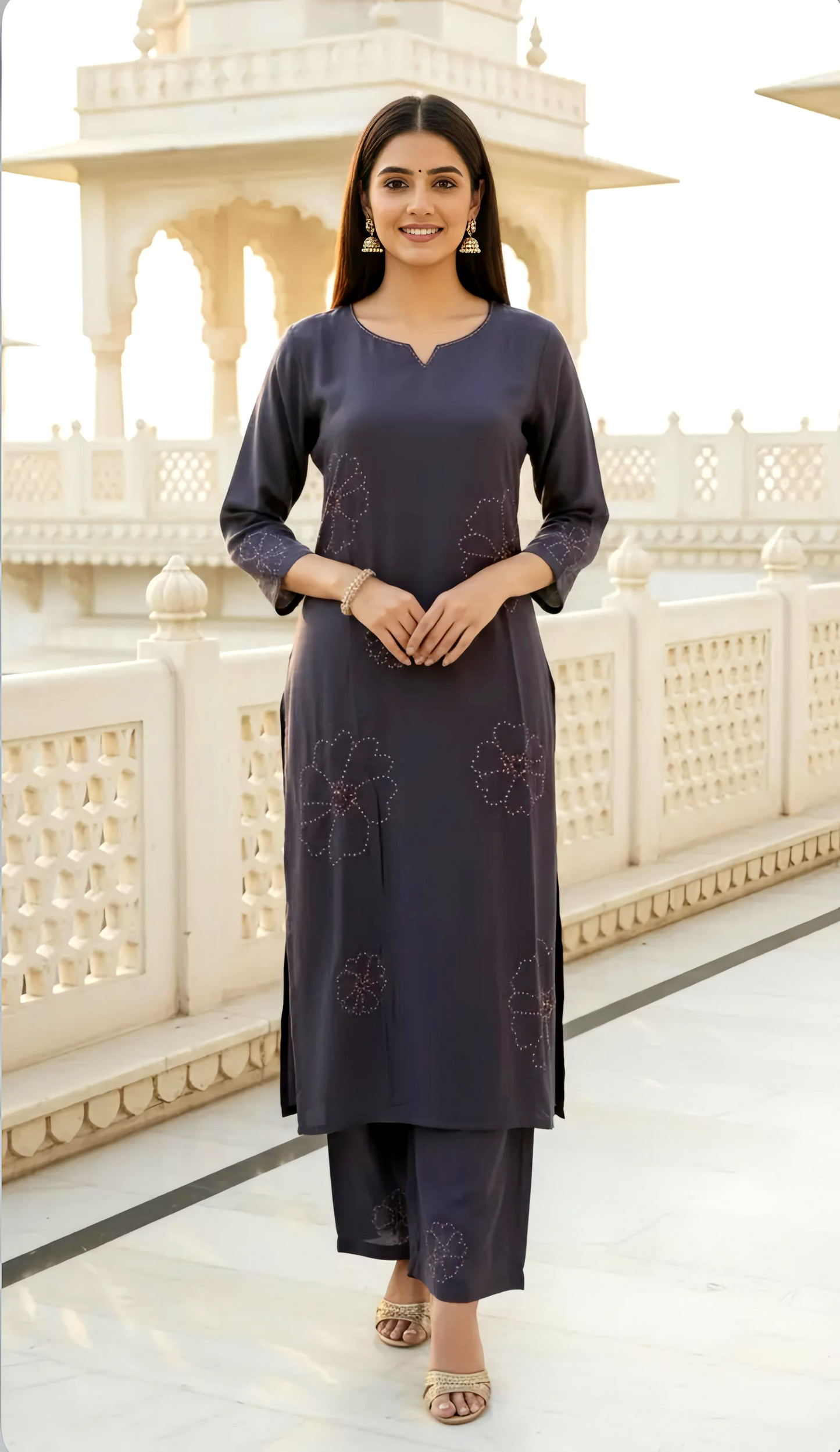 MYRA ENGLISH COLOR KURTA PANTS HOA0201